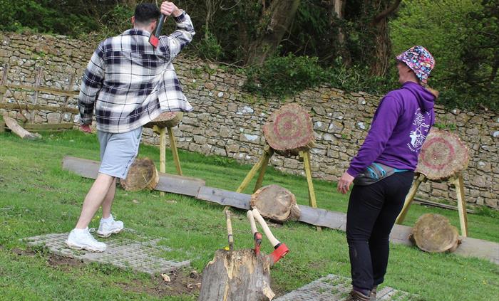 Experience archery and axe throwing at the medieval farm! Additional fees may apply for this exciting activity.